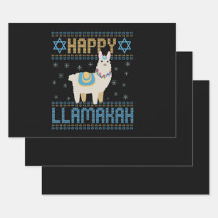 Happy Lamakah Funny Jewish Hanukkah Lama Geschenk Geschenkpapier Set