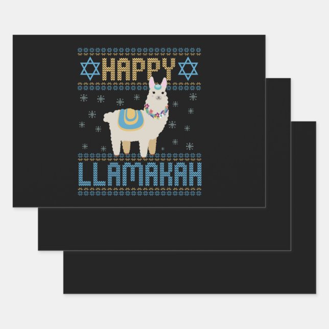 Happy Lamakah Funny Jewish Hanukkah Lama Geschenk Geschenkpapier Set (Set)