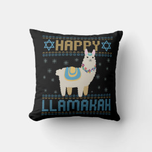 Happy Lamakah Funny Jewish Hanukkah Lama Geschenk Kissen