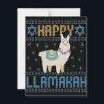 Happy Lamakah Funny Jewish Hanukkah Lama Geschenk Mitteilungskarte<br><div class="desc">chanukah, Amakah, hanukkah, dreidel, jüdisch, hässlich, Pullover, llama, Weihnachten, gewirkt</div>