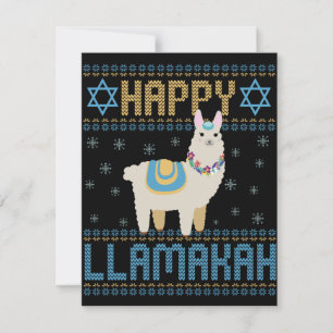 Happy Lamakah Funny Jewish Hanukkah Lama Geschenk Mitteilungskarte