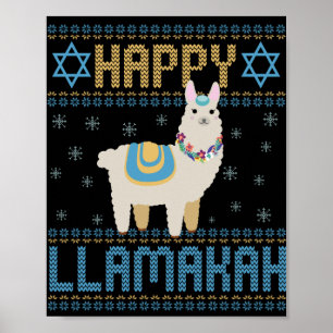 Happy Lamakah Funny Jewish Hanukkah Lama Geschenk Poster