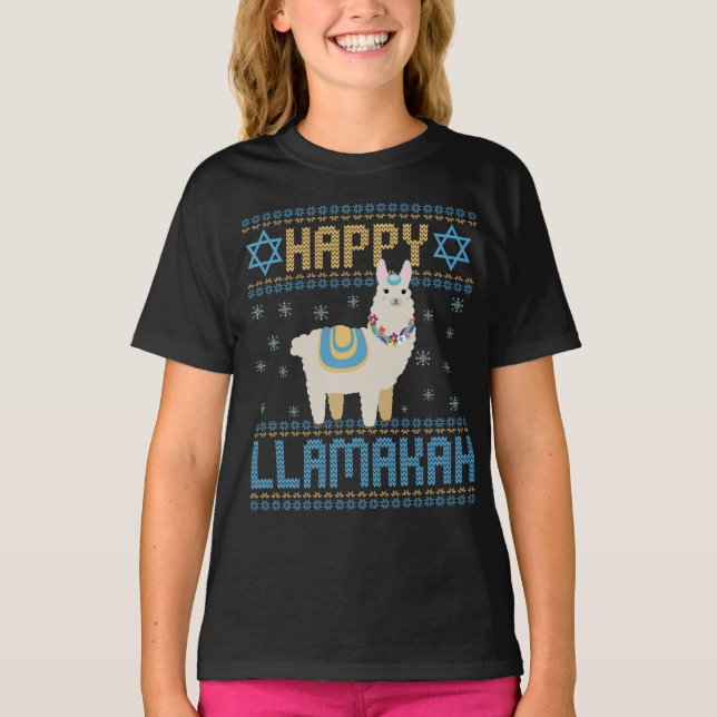 Happy Lamakah Funny Jewish Hanukkah Lama Geschenk T-Shirt (Vorderseite)