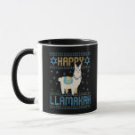 Happy Lamakah Funny Jewish Hanukkah Lama Geschenk Tasse<br><div class="desc">chanukah, Amakah, hanukkah, dreidel, jüdisch, hässlich, Pullover, llama, Weihnachten, gewirkt</div>