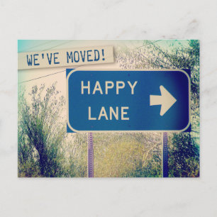"Happy Lane" Änderung der Adresse Postkarten
