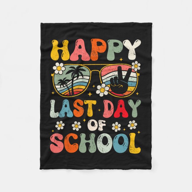 Happy last day day of School Summer Teacher Boys G Fleecedecke (Vorderseite)