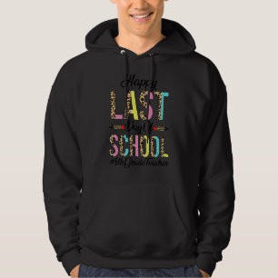 Happy last day of School 5th Grade Lehrer Leopard Hoodie