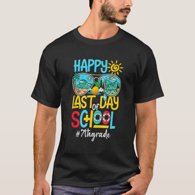 Happy Last Day Of School 7th Grade  Summer Teacher T-Shirt (Vorderseite)