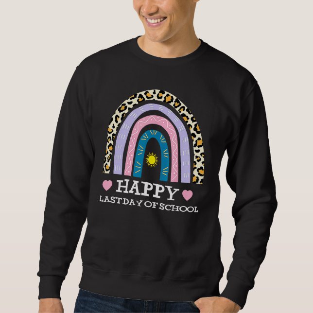 Happy Last Day Of School Graduation Groovy Teacher Sweatshirt (Vorderseite)