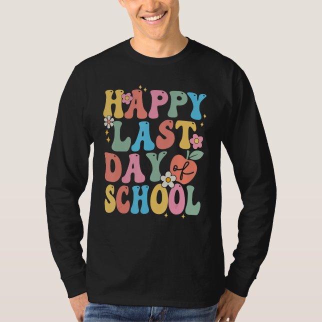 Happy Last Day Of School Groovy Boho Teacher & Stu T-Shirt (Vorderseite)