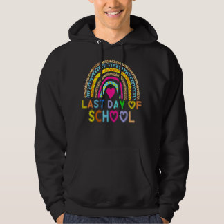Happy Last Day of School Lehrer Student Rainbow L Hoodie