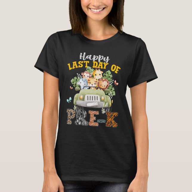 Happy Last Day of School Pre k Safari Animals Summ T-Shirt (Vorderseite)