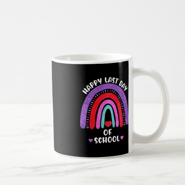 Happy Last Day of School Rainbow Hört Mädchen Kind Kaffeetasse (Rechts)