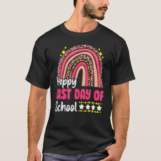 Happy last day of School Schüler Lehrer Leopard R T-Shirt