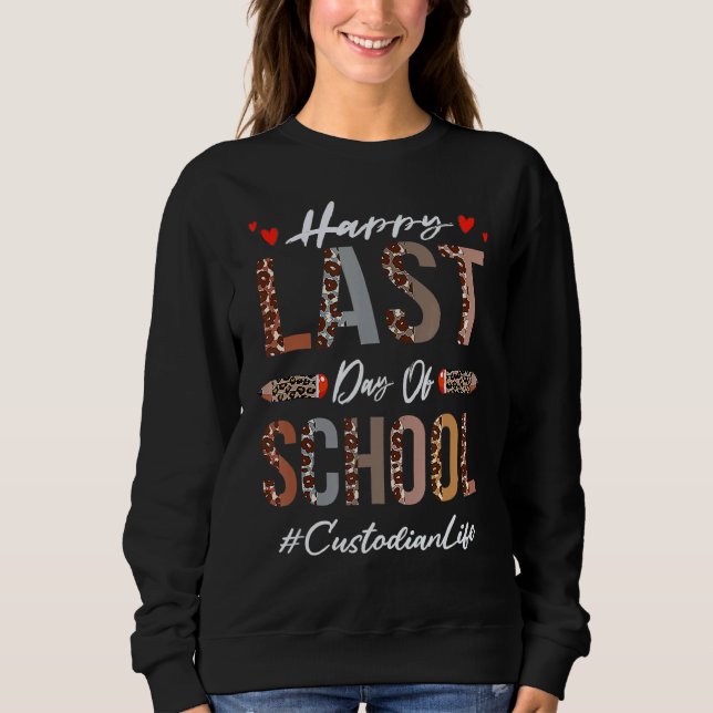 Happy Last Day School Summer Leopard Sweatshirt (Vorderseite)