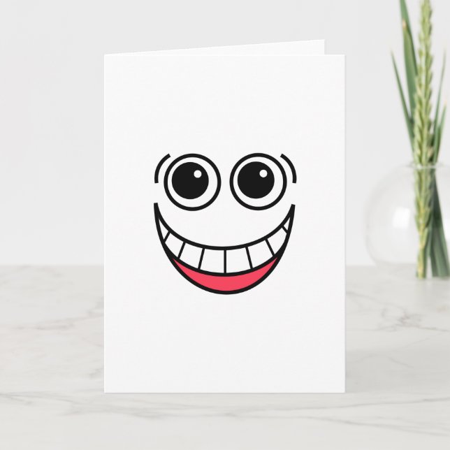 Happy Laughing Funny Comic Cartoon Face Karte (Vorderseite)