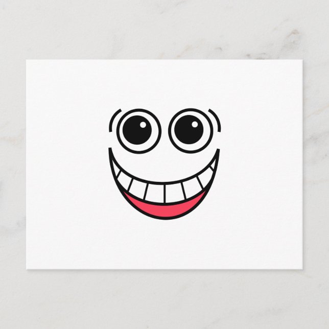 Happy Laughing Funny Comic Cartoon Face Postkarte (Vorderseite)