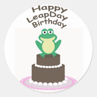 Happy Leap Day Geburtstagsaufkleber Runder Aufkleber