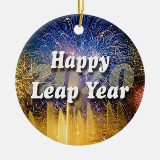 Happy Leap Year 2020 Keramik Ornament (Vorne)