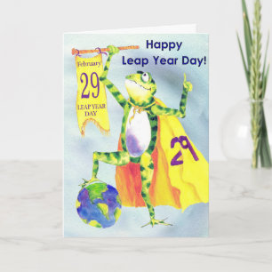 Happy Leap Year Day Card Frog Karte