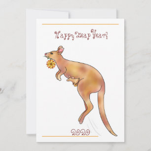Happy Leap Year Kangaroo Dankeskarte