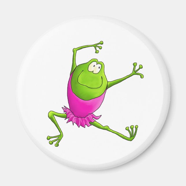 Happy Leaping Ballet Frosch Magnet (Vorne)