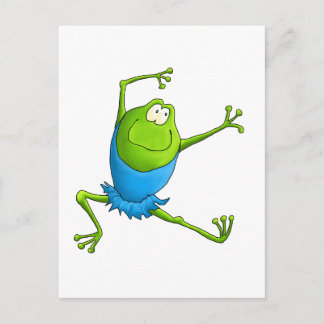 Happy Leaping Ballet Frosch Postkarte