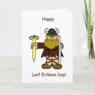 Happy Leif Erikson Day Grußkarte Feiertagskarte