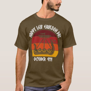 Happy Leif Erikson Day Vikings Sunset 2 T-Shirt