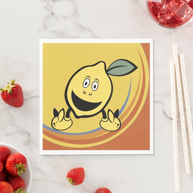 Happy Lemon Face Serviette (Von Creator hochgeladen)
