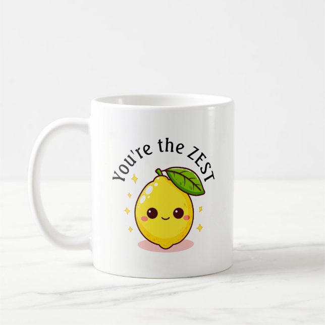 Happy Lemon Sie sind die Zest Personalisiert Kaffeetasse (Links)