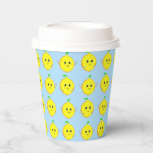 Happy Lemons on Light Blue Pappbecher