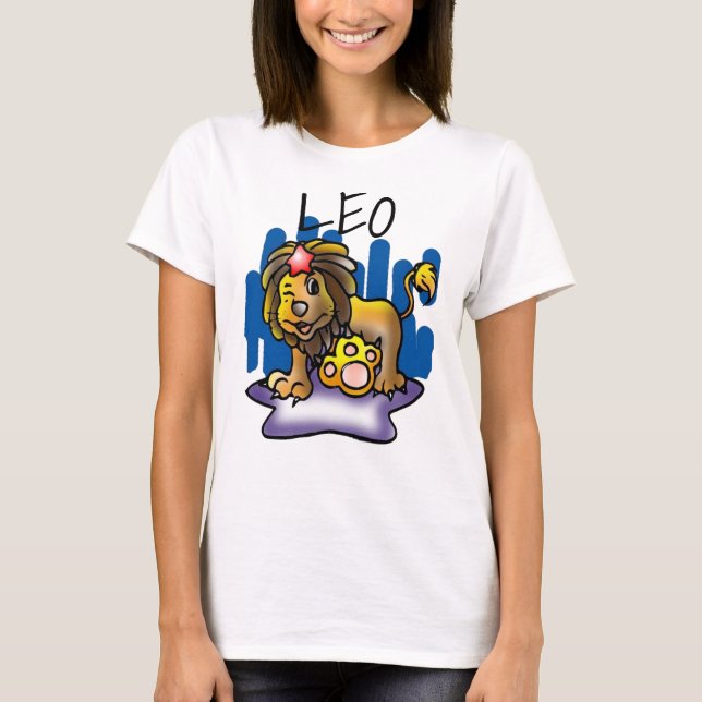 Happy Leo Lion mit Star T-Shirt (Vorderseite)