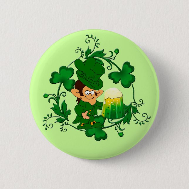Happy Leprechaun Button (Vorderseite)