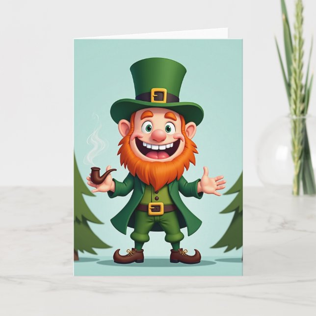 Happy Leprechaun Fun Time Card Karte (Vorderseite)