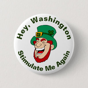 Happy Leprechaun Stimulus Bill Button