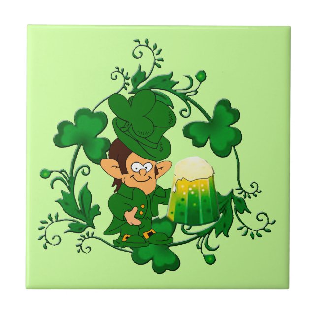 Happy Leprechaun Tile Fliese (Vorderseite)