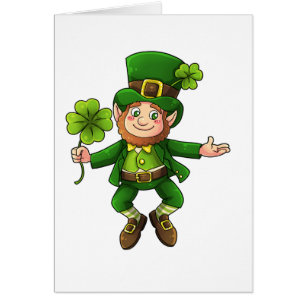 Happy Leprechaun und Kleeblatt