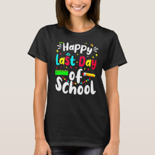 Happy Letzten Schultag Niedlicher Regenbogenlehrer T-Shirt