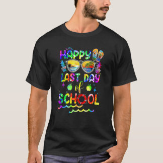 Happy letzten Tag der Gefärbte Krawatte Schule Som T-Shirt