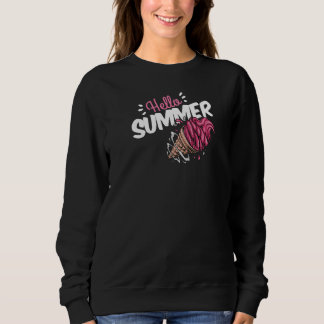 Happy letzten Tag der Schule Hallo Sommer Eiscreme Sweatshirt