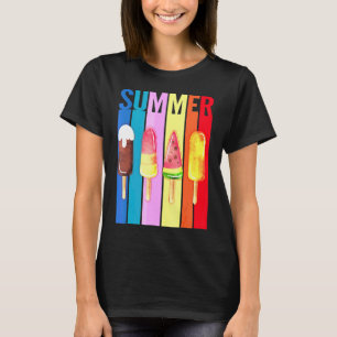 Happy letzten Tag der Schule Hallo Sommer Eiscreme T-Shirt