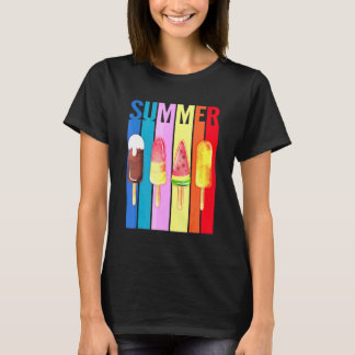 Happy letzten Tag der Schule Hallo Sommer Eiscreme T-Shirt