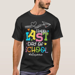 Happy letzten Tag der Schule Hallo Sommer Schüler  T-Shirt