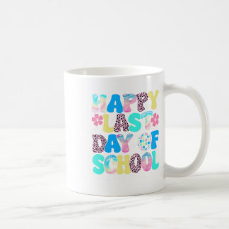 Happy letzten Tag der Schule Kinder Lehrerin Grad Kaffeetasse