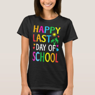 Happy letzten Tag der Schule Kinder Lehrerin Grad T-Shirt