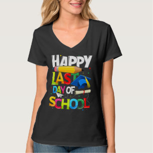 Happy letzten Tag der Schule Kinder Lehrerin Grad T-Shirt