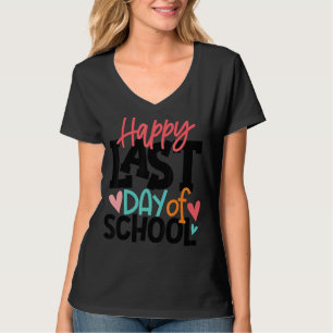 Happy letzten Tag der Schule Kinder Lehrerin Grad T-Shirt
