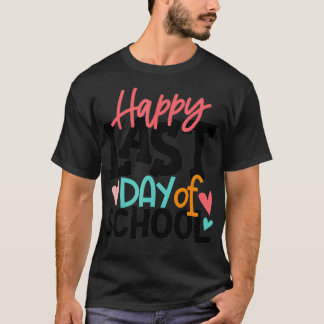 Happy letzten Tag der Schule Kinder Lehrerin Grad T-Shirt
