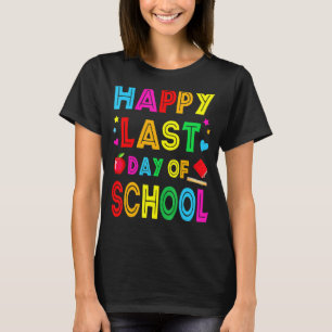 Happy letzten Tag der Schule Kinder Lehrerin Grad T-Shirt